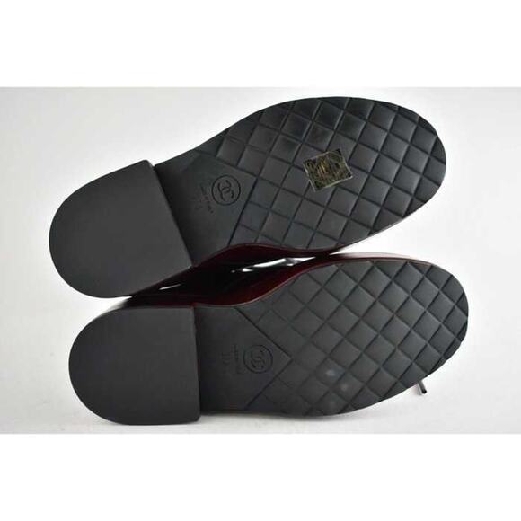 Chanel 20B Red Black Leather Pearl CC Combat Lace Up Tie Ankle Short Boots 36.5 - Picture 9 of 9